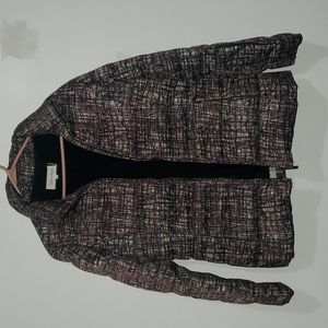 Size M Women's Calvin Klein Winter Puffer Coat Purple and White